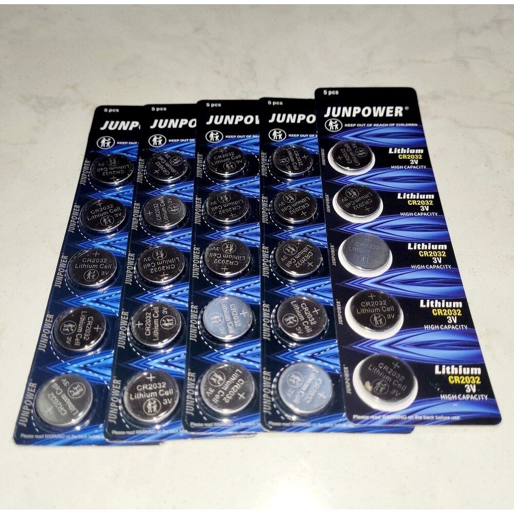 NEW JUNPOWER PGSONIC CR2032 3V Lithium Battery 25 Pieces 5 Packs OF 5 SEALED NWT